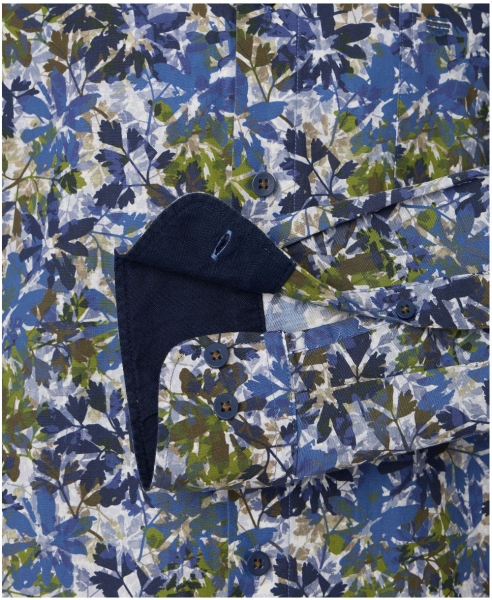 REDMOND Langarmhemd Modern Fit grün multicolor Print Floral
