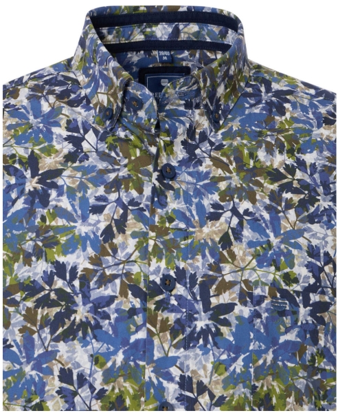 REDMOND Langarmhemd Comfort Fit grün multicolor Print Floral