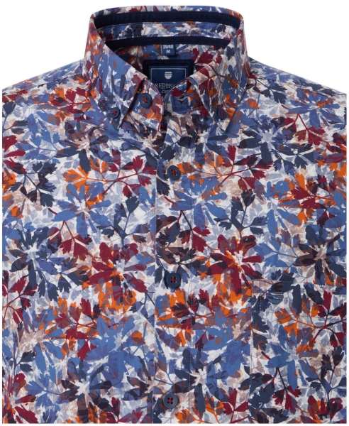 REDMOND Langarmhemd Comfort Fit rot multicolor Print Floral