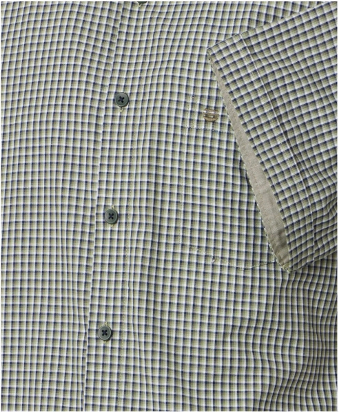 REDMOND Kurzarmhemd grün Kleinkaro Casual Comfort Fit