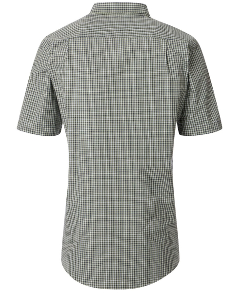 REDMOND Kurzarmhemd grün Kleinkaro Casual Comfort Fit