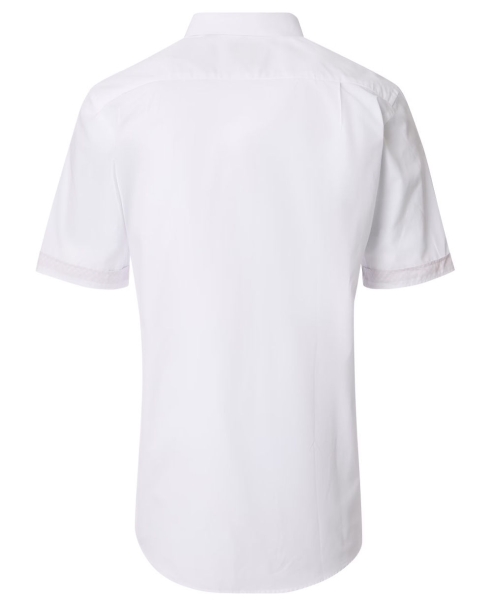 REDMOND Kurzarmhemd weiss Slubgarn Struktur Casual Comfort Fit