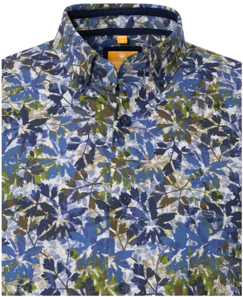 REDMOND Langarmhemd Modern Fit grün multicolor Print Floral