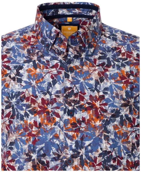 REDMOND Langarmhemd Modern Fit rot multicolor Print Floral
