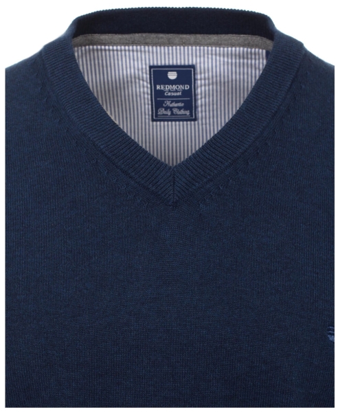 REDMOND V-Neck Pullover Comfort Fit in dunkelblau