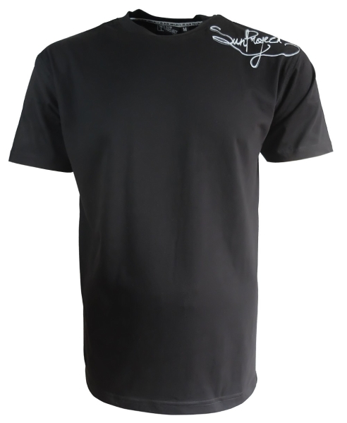 Sun Project Shirt Beach Wear in schwarz mit SP-Label in weiss
