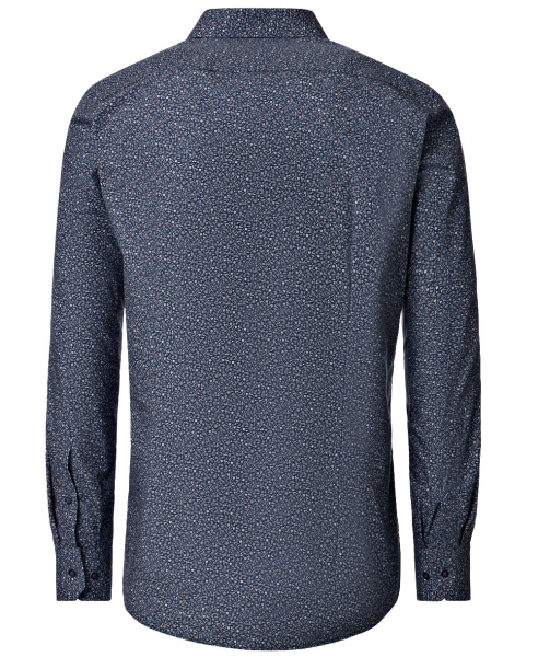 Venti Modern Fit Langarmhemd in blau multicolor Minimalprint