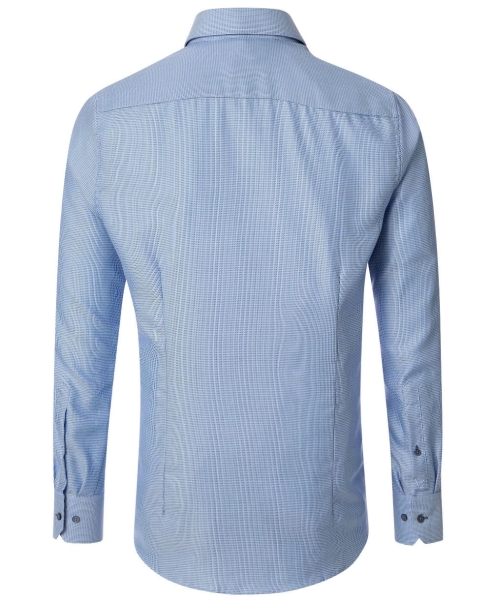 Venti Modern Fit Langarmhemd hellblau Hahnentritt Doppelkragen ÄL 72cm