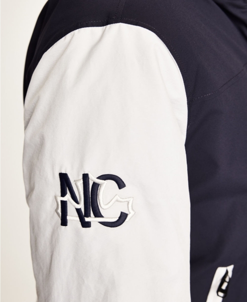 Cabano New Canadian ultraleichter Blouson Jacke mit Kapuze dunkelblau silbergrau