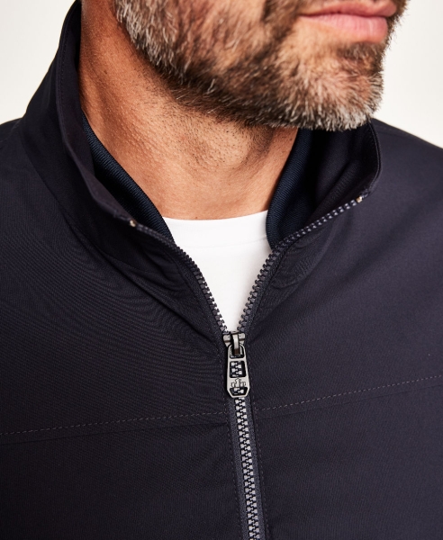 Cabano New Canadian ultraleichter Blouson Jacke mit Kapuze dunkelblau silbergrau