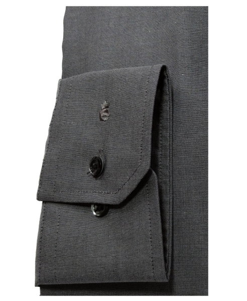 eterna Modern Fit Langarmhemd in Feinoxford dunkelgrau