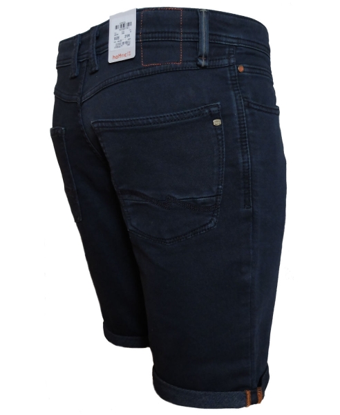 Hattric Jeans Bermuda Stretch blau Denim mit Saumumschlag