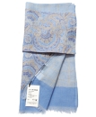 Pellens & Loick Made in Italy Schal Paisleys Karo in hellblau