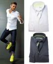 Venti SNEAKERSHIRT Slim Fit Langarmhemd in weiss und schwarz 4-Wege Stretch