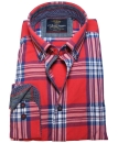 Casa Moda Casual Fit Langarmhemd Karo in rot blau weiss