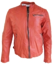 bruno banani Body Fit Lederjacke Vintage Modell XOM in orange