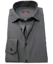 eterna Modern Fit Langarmhemd in Feinoxford dunkelgrau